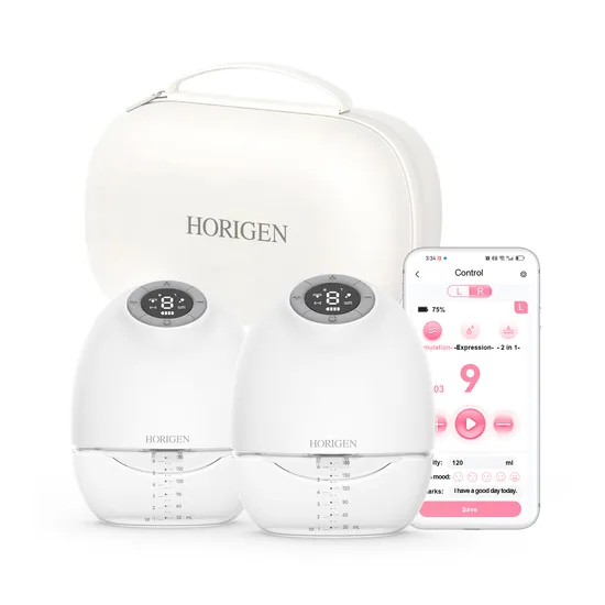 Носимая модель молокоотсоса Horigen Hands Free Baby Mouth Double